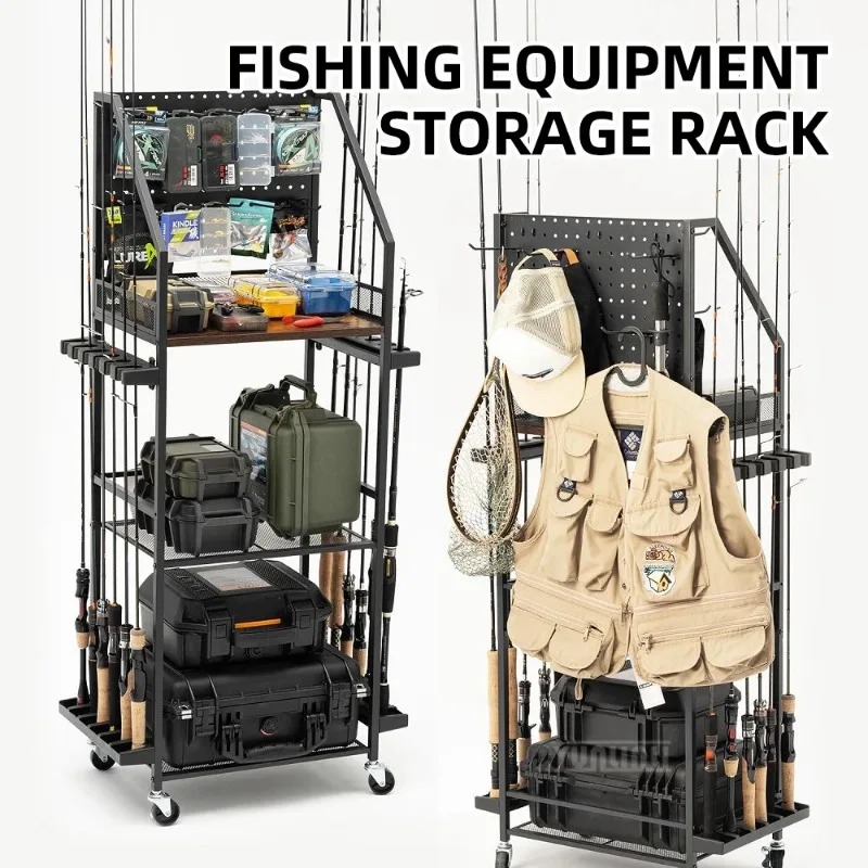 Fishing Equipment Holder - Fishing Gear Storage Shelf, Fishing Rod
