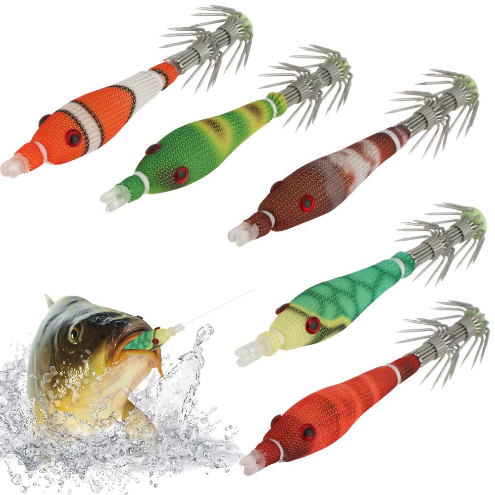 Jig Head Lure - 5pcs 60mm 3.3g Mini Squid Tataki
