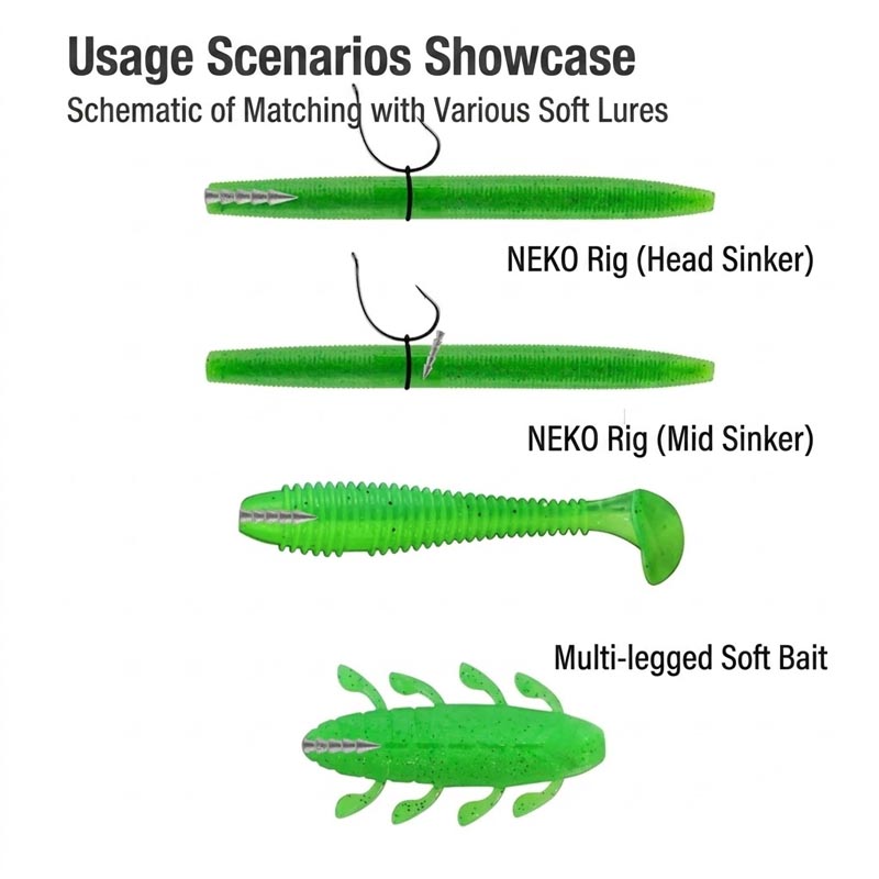 Lead-Free Alloy Nail Sinkers f - огляд і ціна Bass Fishing Lure