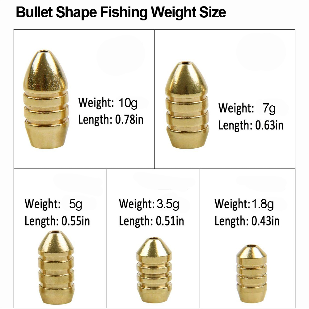10Pcs Brass Fishing Weight Cop - огляд і ціна Bass Fishing Lure