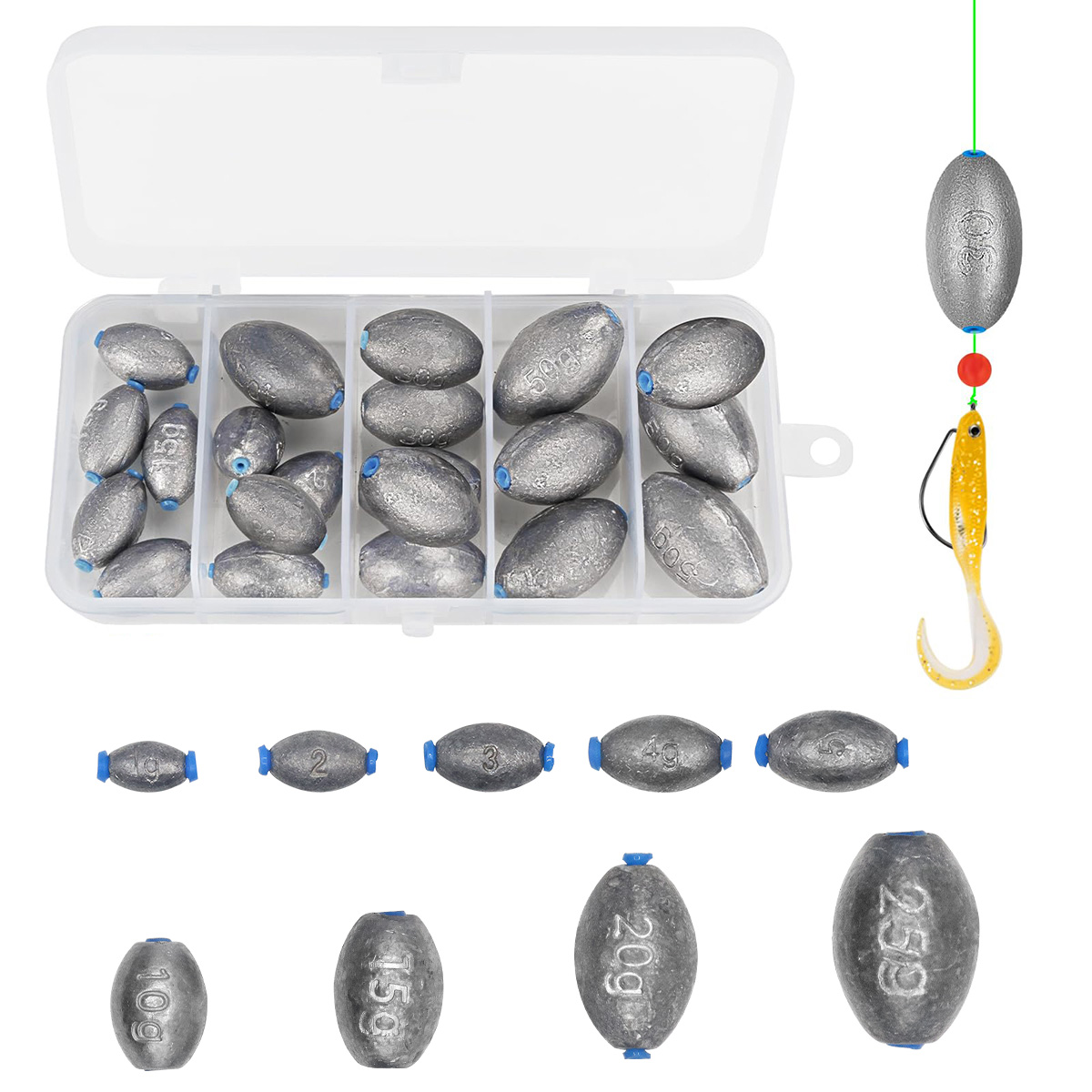 Egg Fishing Sinkers Weights As - огляд і ціна Bass Fishing Lure