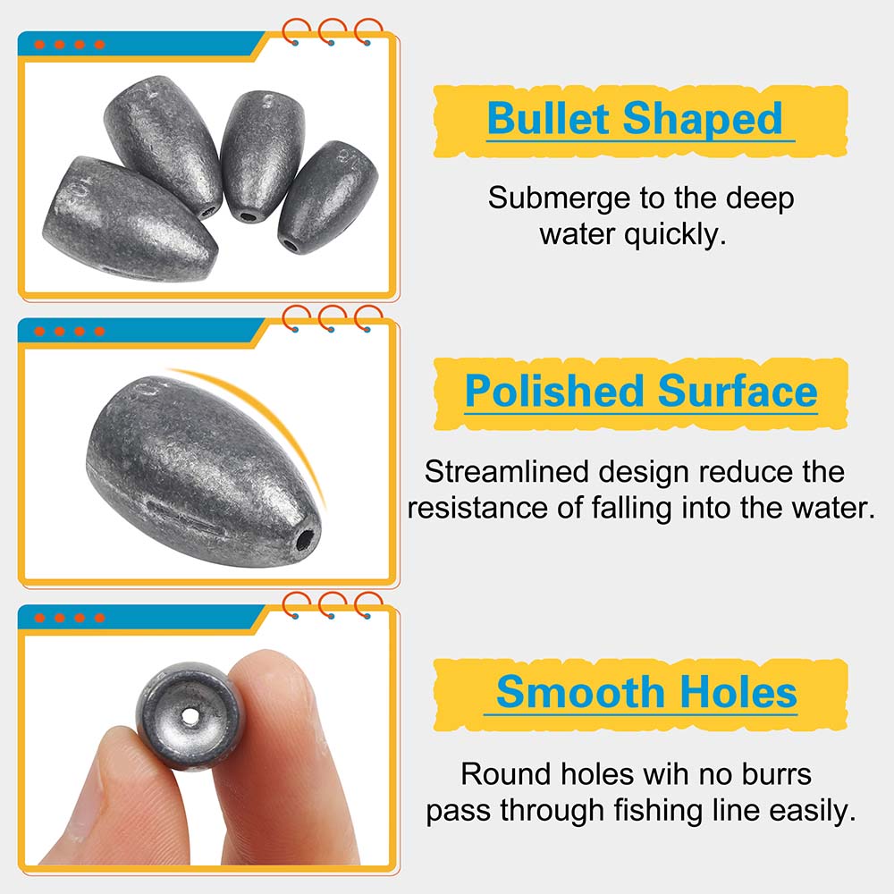 Bullet Fishing Sinkers Weights - огляд і ціна Bass Fishing Lure