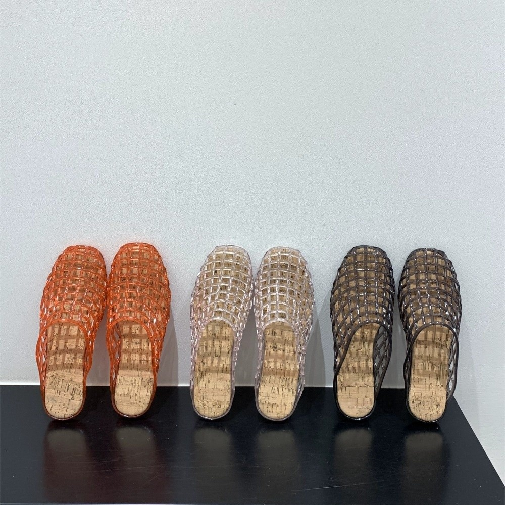 Round Toe PVC Crystal Slippers - огляд і ціна Fishing Net
