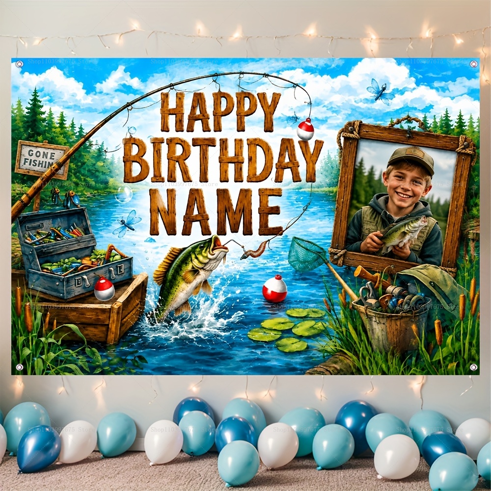 Custom Name Photo fishing-them - огляд і ціна Fishing Equipment Kids