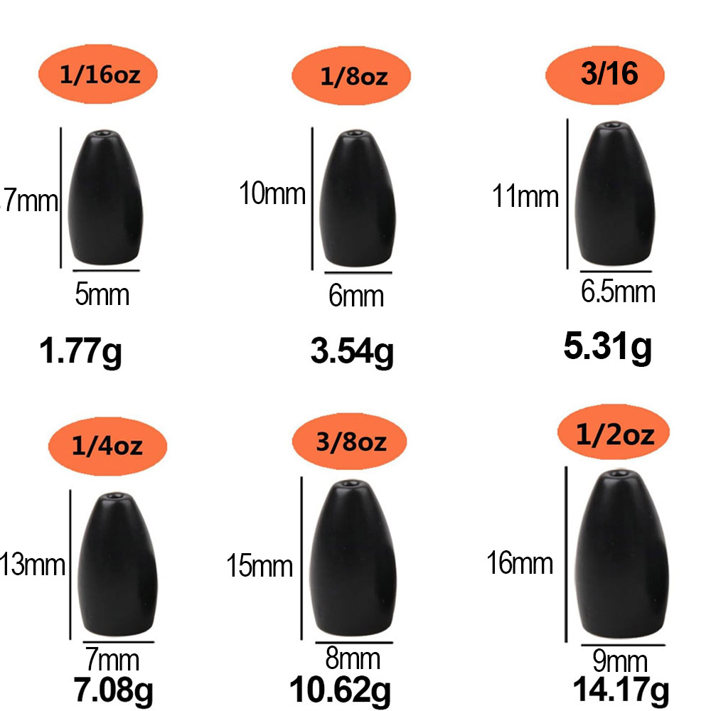 Tungsten Steel Fishing Weights - огляд і ціна Bass Fishing Lure