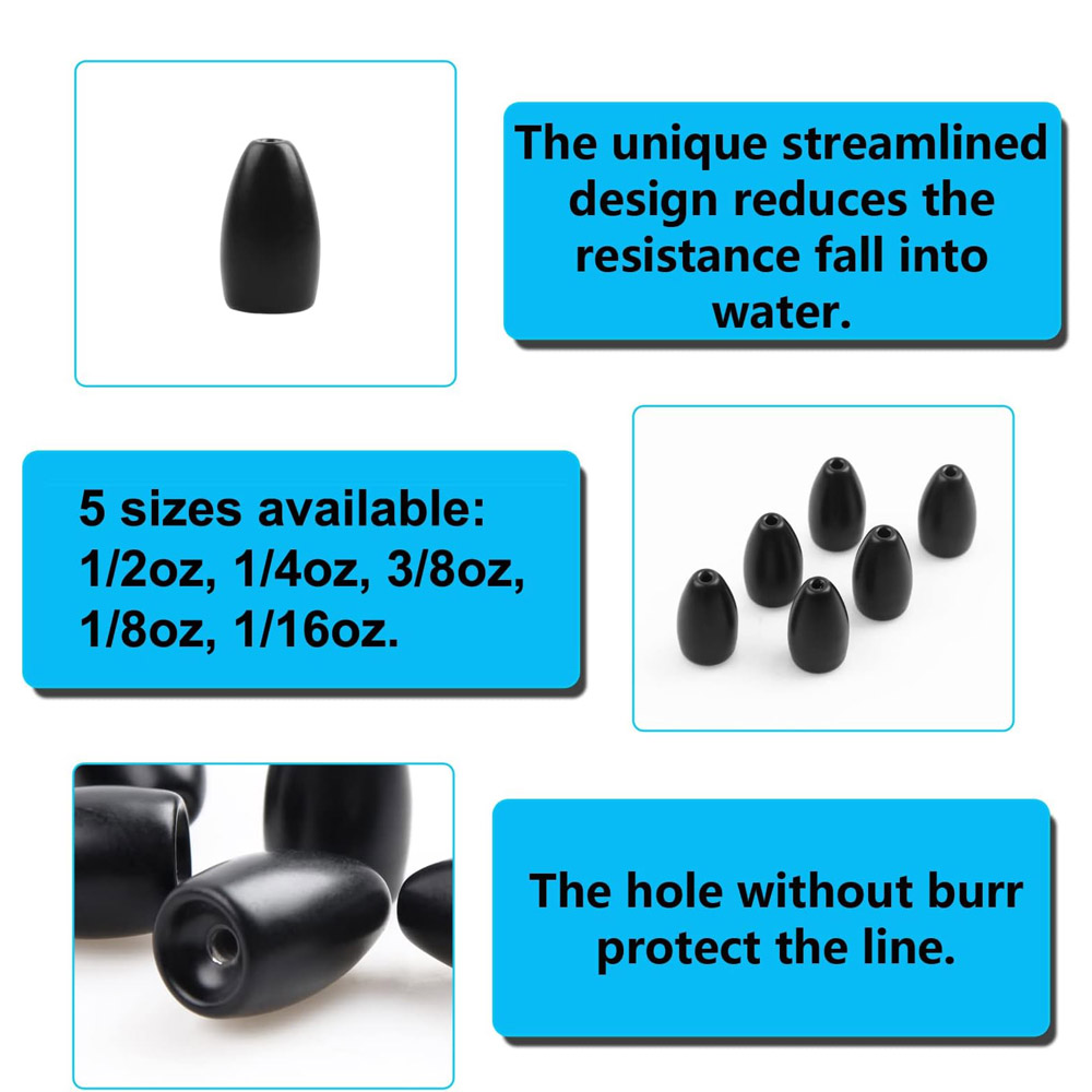 Tungsten Steel Fishing Weights - огляд і ціна Bass Fishing Lure